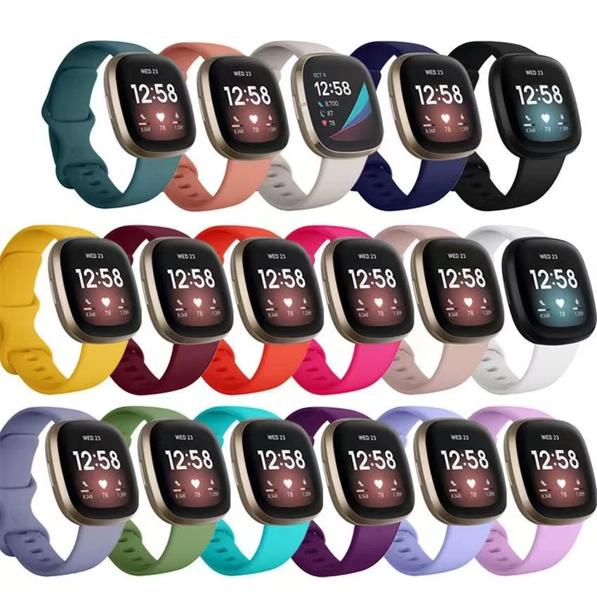 Silicone Watch Band For Fitbit Versa 3 strap smart watch sport men Bracelet Correa Fitbit Sense Versa3 Watchbands Accessories