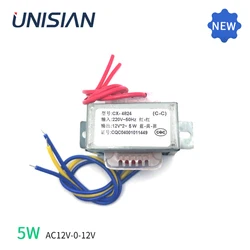 UNISIAN NEW 5W Dual AC12V EI Transformer  220V Inpu Double AC12V Output Power supply Transformer For Preamplifier