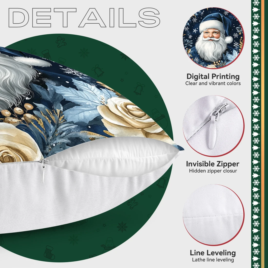 خمر زينة عيد الميلاد المخدة المطبوعة البوليستر 40/45/50 سنتيمتر رمي غطاء وسادة وسادة أريكة الزخرفية المخدة ديكور المنزل #6