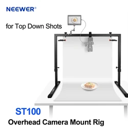 NEEWER ST100 Overhead Camera Mount Rig for Top Down Shots, Tabletop Mount Stand Multi Device Platform for Flat Lay Photography