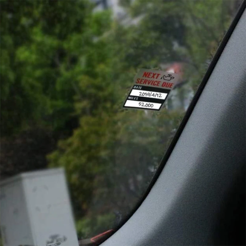 Oil Change Maintenance Service Reminder Stickers Window Rectangle Adhesive Labels Stickers \