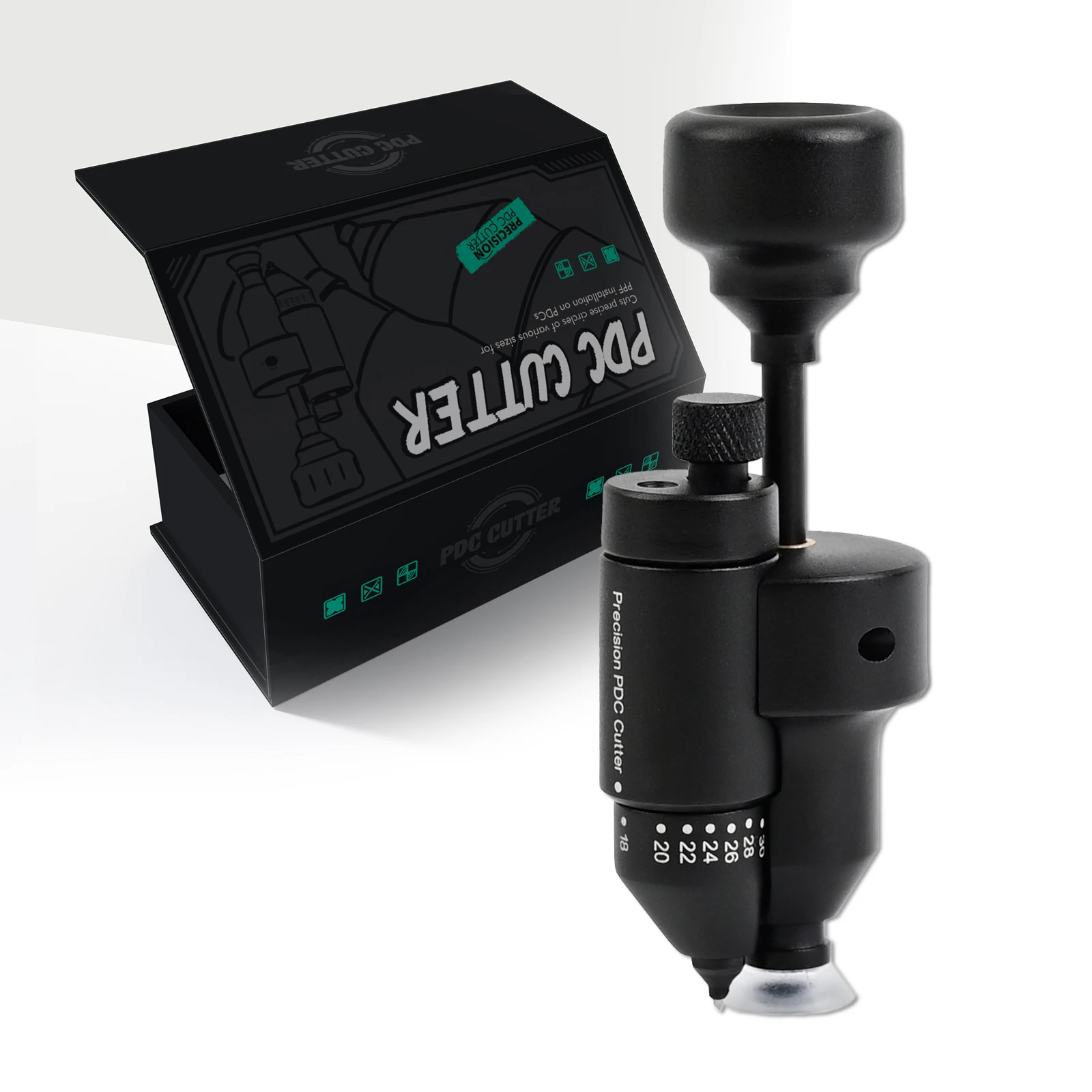 

EHDIS 18~32mm Rounder Precision PDC Cutter Carbon Fiber Vinyl Wrap PPF Cutting Car Bumper Parking Sensor Hole Rotary Knife Tool