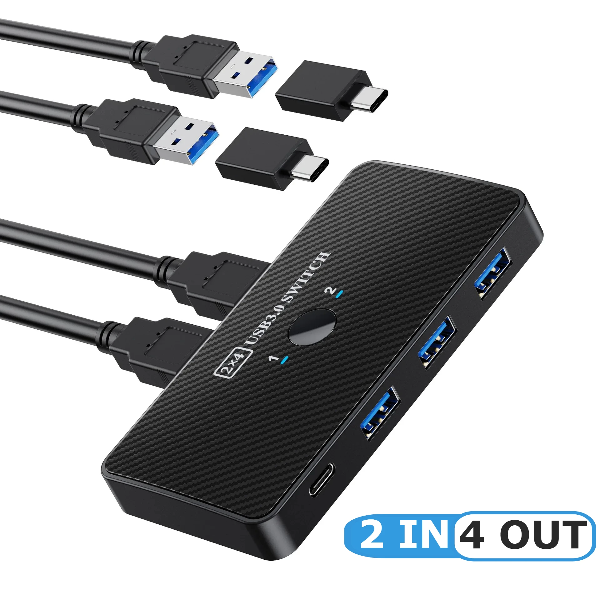 USB3.0 Printer Sharing Device Computer KVM Switcher Adapter 2 Input 4 Output 4-port splitter USB Expander For Computer Keyboard