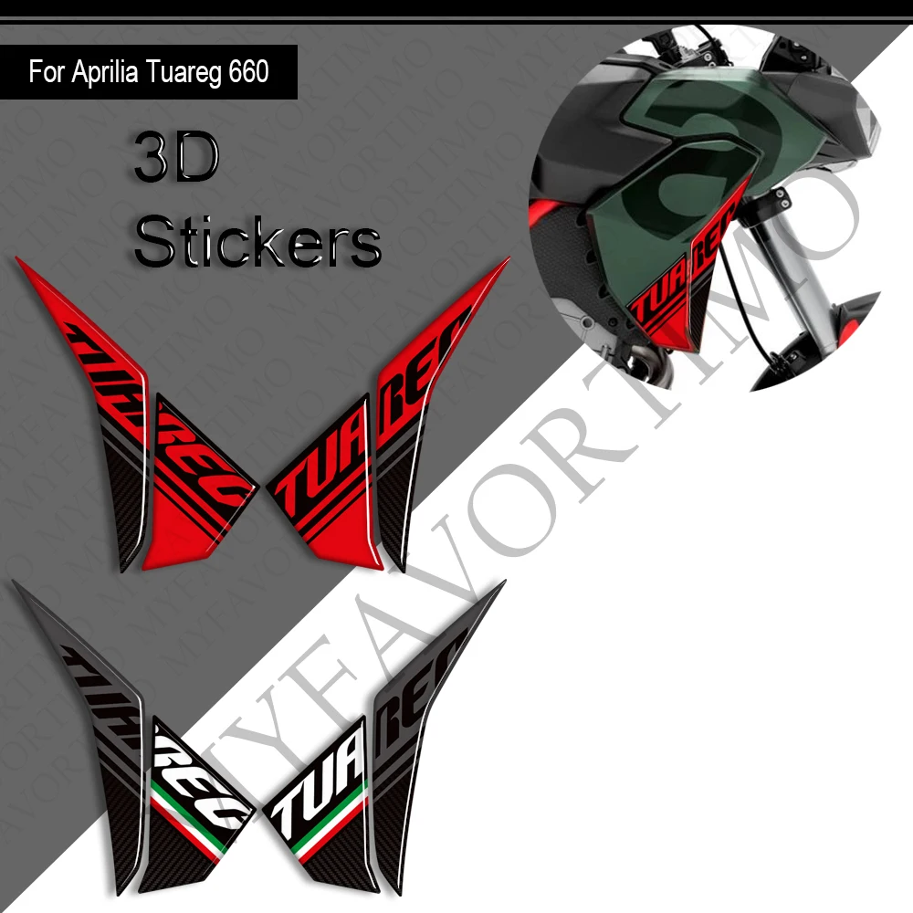 

For Aprilia Tuareg 660 RALLY Tank Pad Cap Grips Gas Fuel Oil Kit Knee Stickers Decals Bike Protection Adventure 2022 - 2026