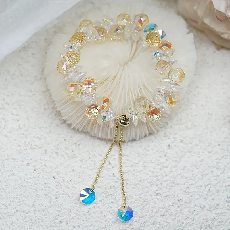 1 Piece Crystal Beaded Bracelet Fashion Shiny Stone Beads Elastic Cord Bracelet Women's Jewelry Jewelry image 2
