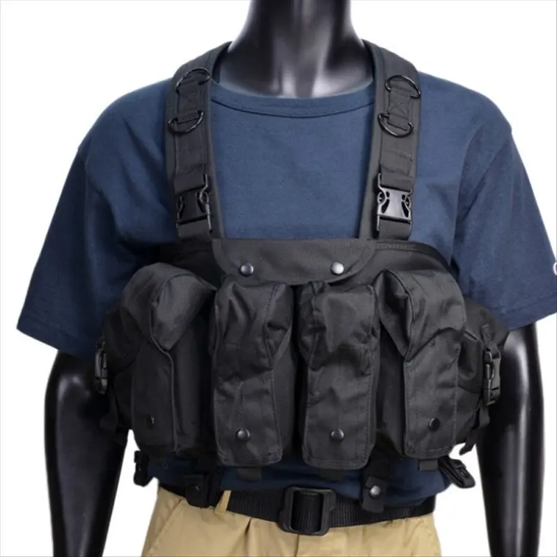 MOLLE Tactical Chest Rig Quick Release AK Magazine Pouch Multi‑Function Outdoor CS Training Vest Carrier Harness Gear