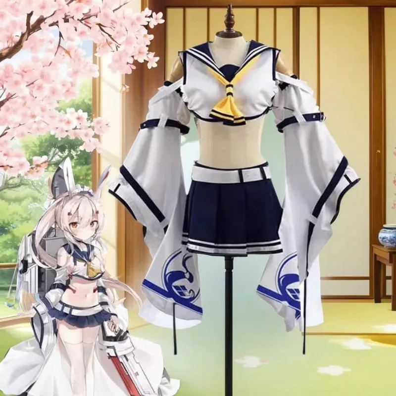 

Azur Lane Game Cosplay Costume IJN Ayanami Top Dress Party Outfit with Tie Belt Lovely Anime Uniform Suit For Female Girls 5ftu^