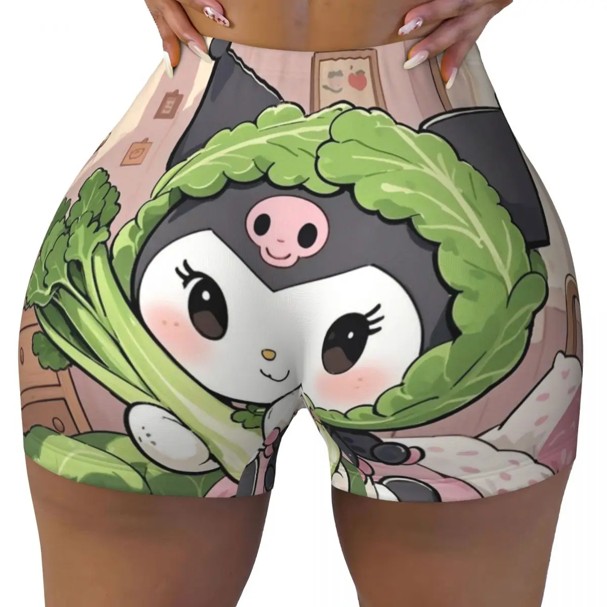 

Custom Kuromi Cartoon Manga Workout Shorts Women's Gym Volleyball Biker Yoga Shorts