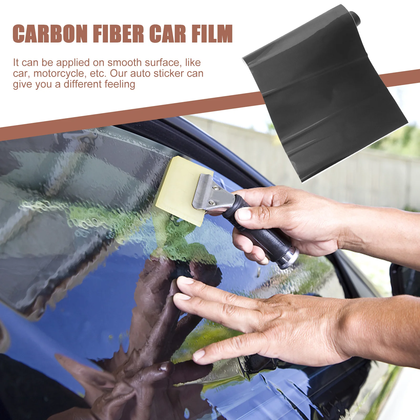 

1 Roll PVC Carbon Fiber Car Film Imitation Sticker DIY Decal Body Wrap Carbon Fiber Sticker