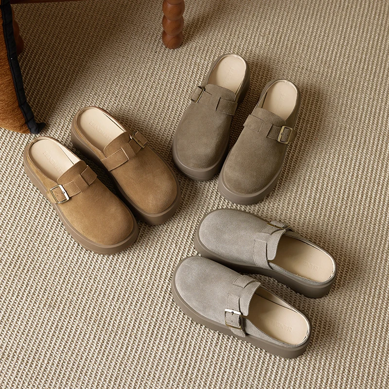 AIYUQI-Pantoufles pour Femme, Mules à Semelles Optiques avec Bout Fermé, Demi-Pantoufles Confortables de Grande Taille 600, Nouvelle Collection 2025