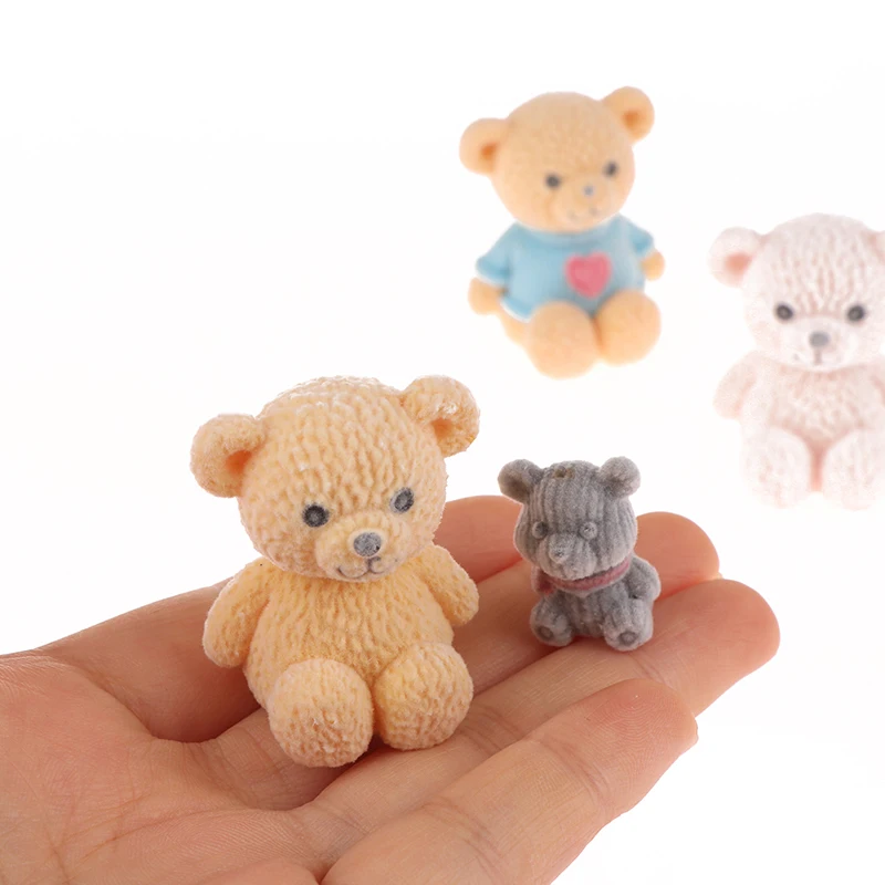 1PC domek dla lalek dekoracja wnętrz Kawaii uciekają figurki niedźwiedzia miniaturowe rękodzieło bajkowa ozdoba ogrodowa akcesoria do majsterkowania