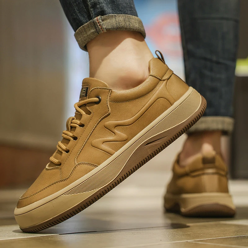 

Мужская обувь, новые осенние модели кожаных туфель на мягкой подошве, мужские повседневные туфли из натуральной кожи в корейском стиле, универсальные кроссовки, модные мужские туфли в британском стиле