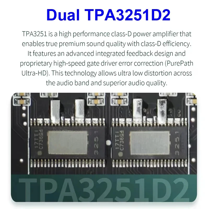 S350H TPA3251D2 Bluetooth 5.0 Amplifier Board 2.1 Channel Power Audio Stereo Subwoofer 220WX2+350W TREBLE Bass AMP