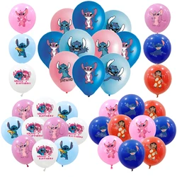 10PCS 12Inch Disney Lilo and Stitch Latex Balloon Set Boy Girl's Birthday Party Baby Shower Party Decorations Kid Toys Supplies