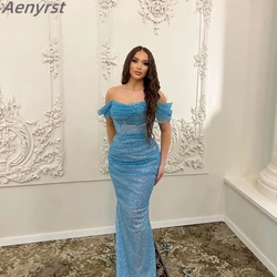 Lüks Mermaid abiye kapalı omuz payetli düğün kıyafeti dantelli plise kat uzunluk balo kıyafetleri فااييلللwedding ررر