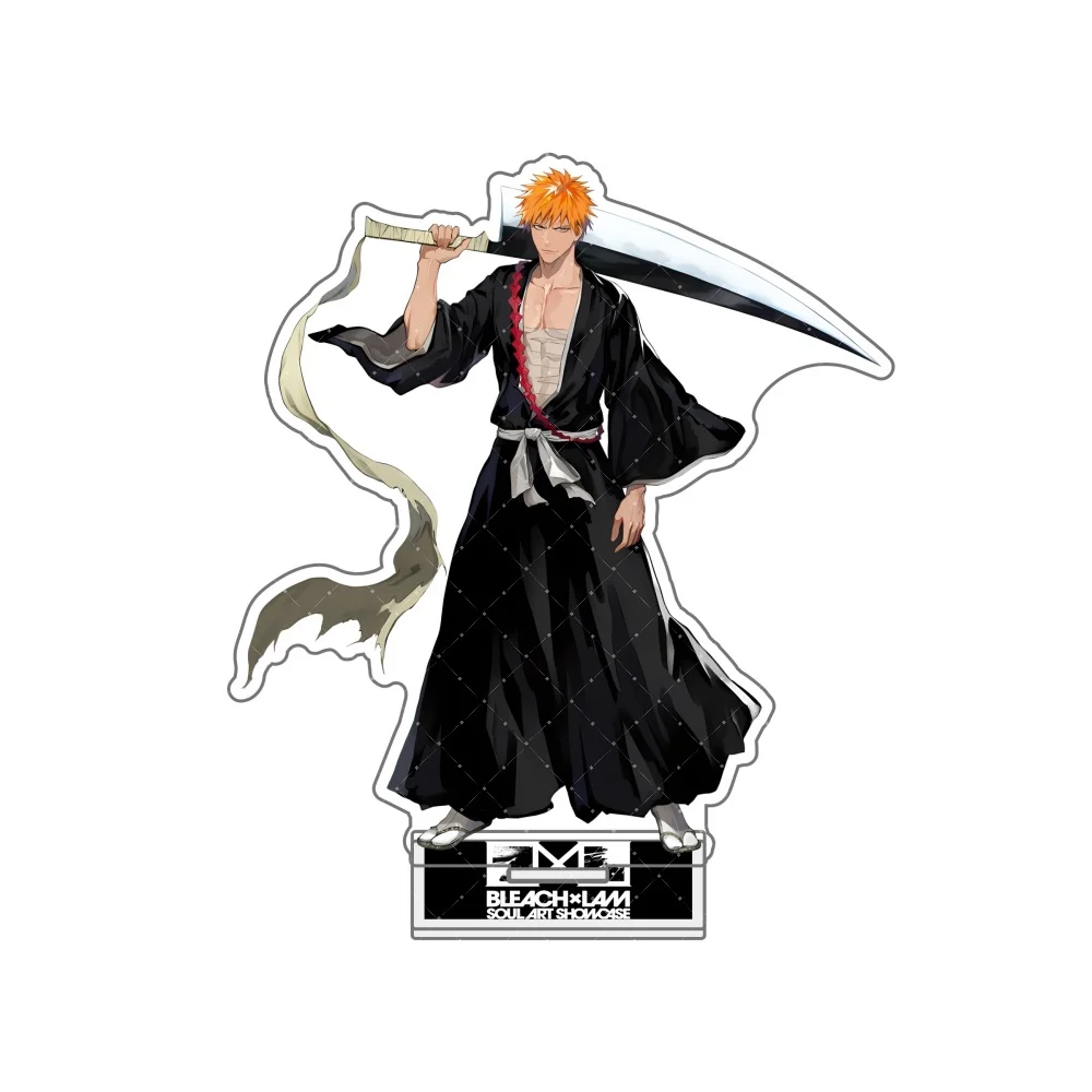 Anime Bleach Acrylic Stand  keychain Model Plate Kurosaki Ichigo Kuchiki Rukia Hitsugaya Toshiro Cartoon Figures Standing Sign H