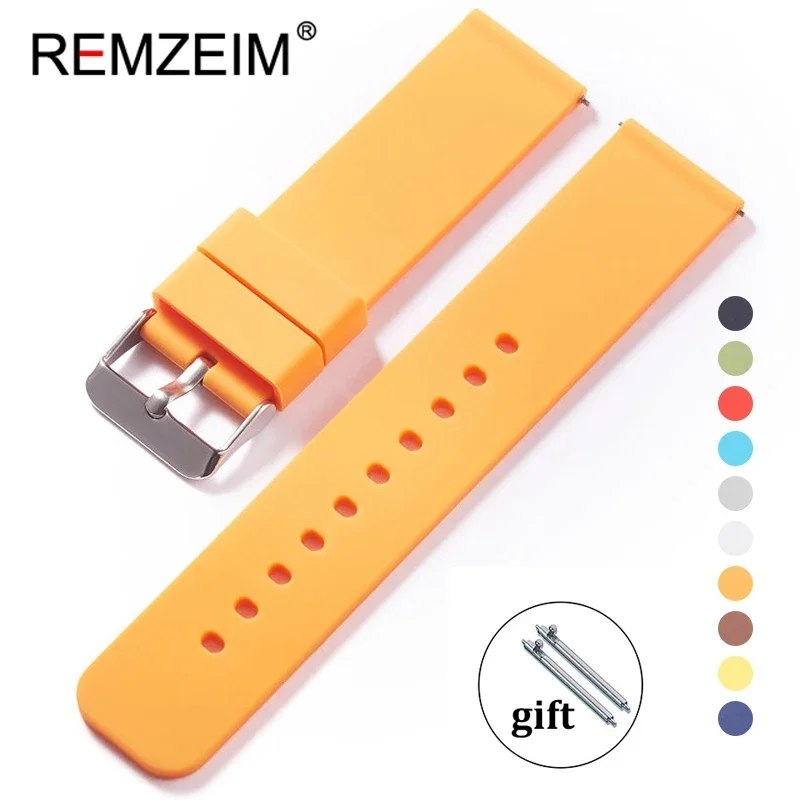 Quick Release Silicone Straps 12mm 14mm 16mm 18mm 20mm 22mm 24mm Universal Waterproof Rubber Replacement Band Watch Belts