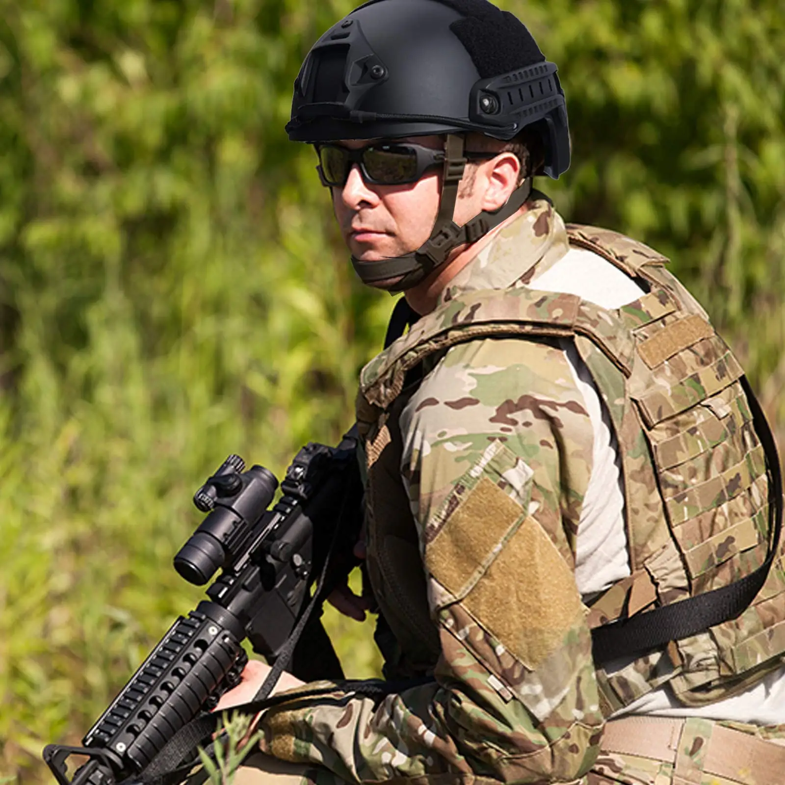 BOOIU MH Base ABS Casco táctico con rieles laterales Airsoft - imagen 5