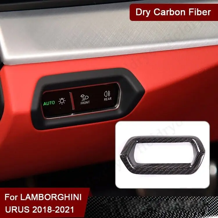 Dry Carbon Fiber Headlight Switch Trim Cover for LAMBORGHINI URUS 2018 up