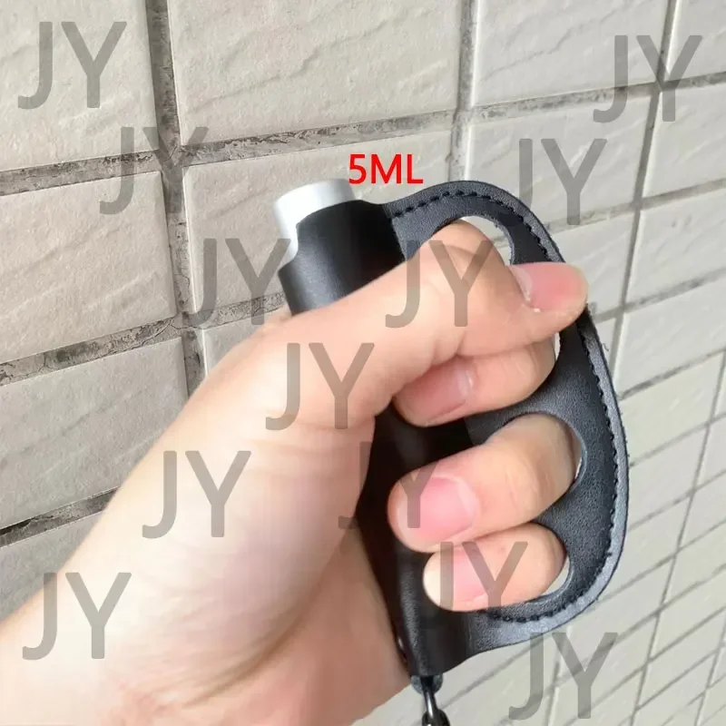 Outdoor Lighter Storage Leather Case with Defense Pepper Spray Bottle(NO WATER) Portable Multi-purpose Fighting Keychain