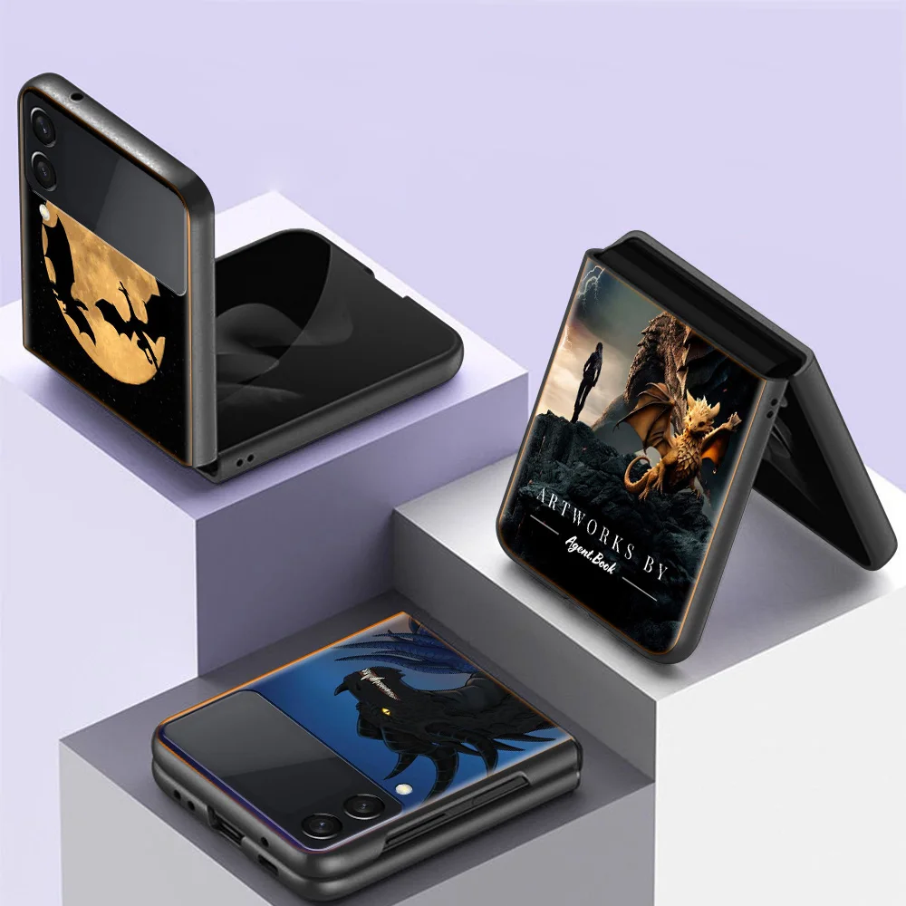 Funda de teléfono F-Fourth W-Wing Dragon para Samsung Z Flip 7 6 Z Flip 5 5G Galaxy Z Flip 3 4 5G, funda dura a prueba de golpes TPU PC Coque Ca