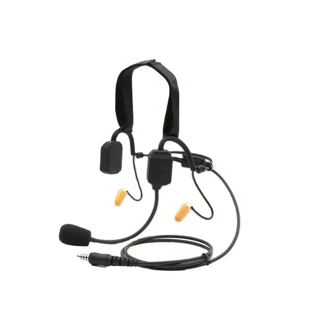 PTE-580 Bone Conduction Headset with  NC4FX  XLR 4 Pin Female 4F Plug and Bo-om Microphone