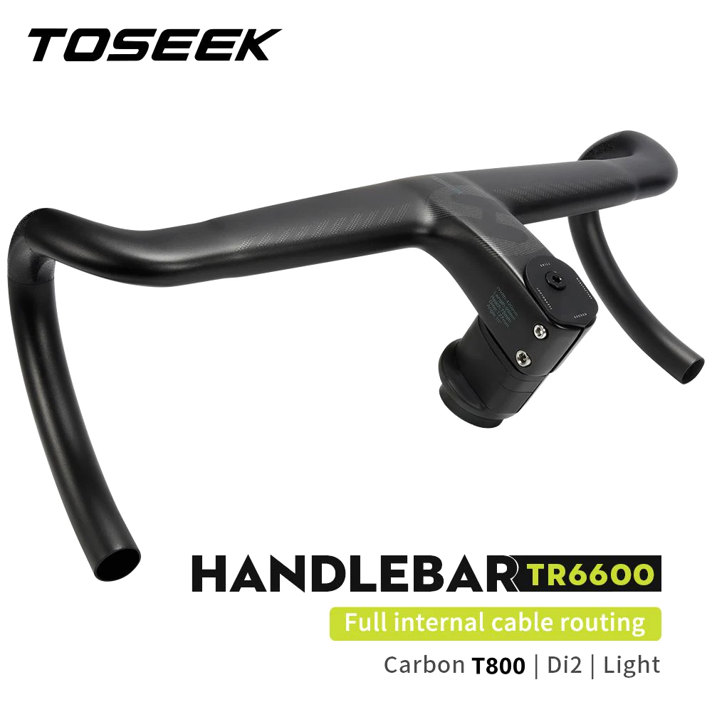 

TOSEEK TR6600 T800 Carbon Handlebar Road Bike Integrated Handlebar Road Bicycle Bent Bar Support DI2 Full Internal Cable Routing