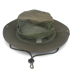 Safari Man Hat Bonnie Jungle Caps Vented Bucket Fishing Women Outdoor Fisherman Camouflage Army Hat Hunt Mesh Camo Bob