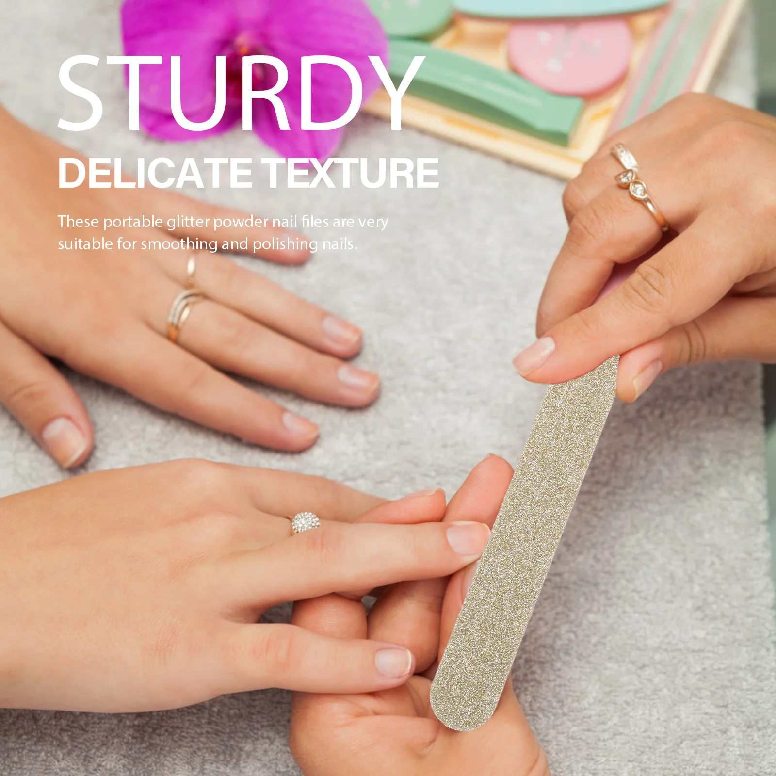 

20Pcs Polished Nail Art Files Glitter Powder Sandpaper Double-Sided Manicure Polishers Smooth Compact Design for Personal and