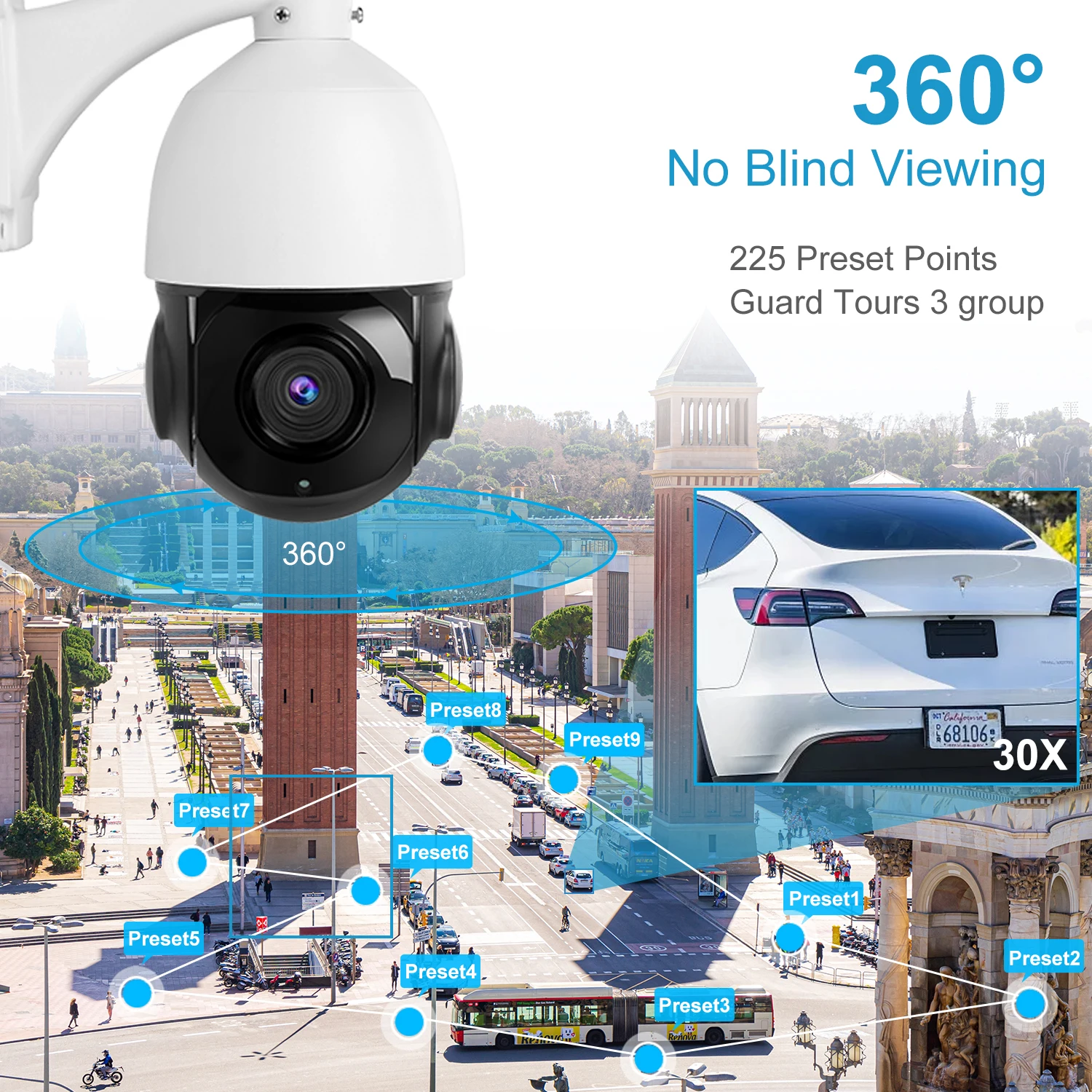 Unilook-cámara IP PTZ POE de alta velocidad para exteriores, videocámara de seguridad CCTV, H.265, 5MP, 30X ZOOM, IP66, impermeable, IR, 60M