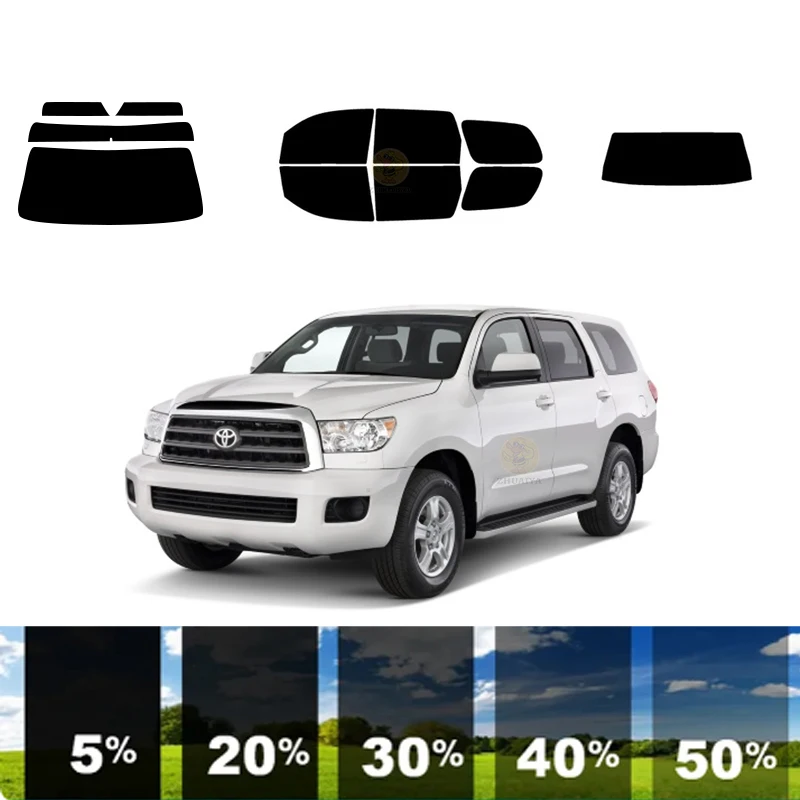 precut Removable Window Tint Film For Car 100% UVR 5%-35%VLT Heat Insulation Carbon ﻿For TOYOTA SEQUOIA 4 DR SUV 2008-2022