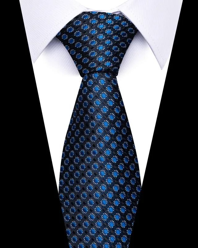 High-quality Wedding Ties For Men Fashion New Style Blue Strip Print Neckties Daily Office Apparel Accessories Gift For Man
