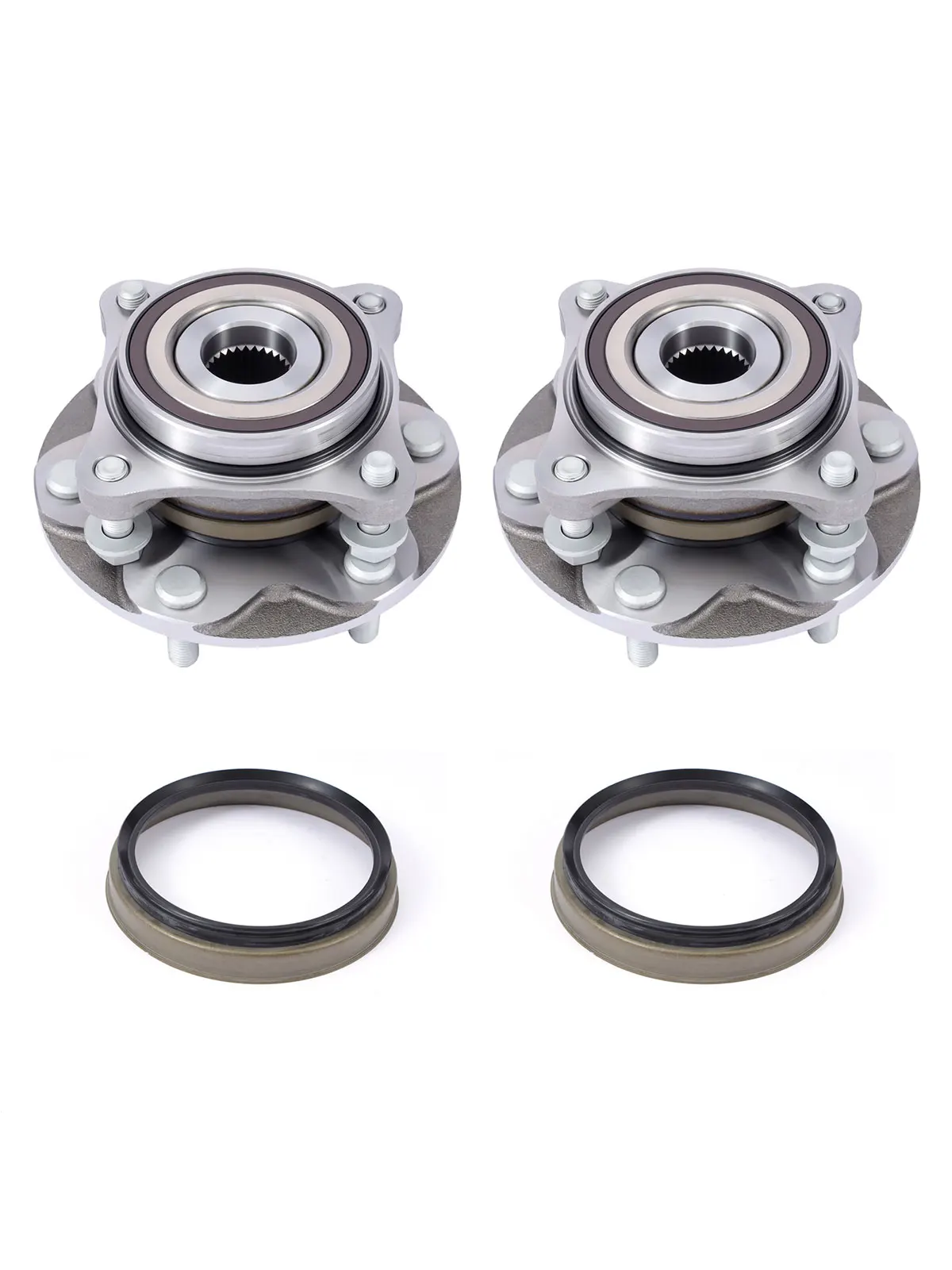 4WD Set 2 Front Wheel Hub Bearing for 2007-2014 Toyota Tacoma 4Runner FJ Cruiser