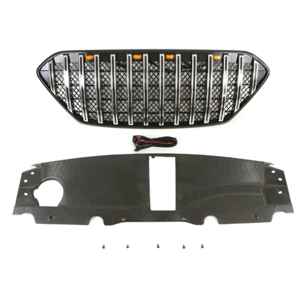 Bild 4: Für Hyundai IX35 2010-2013 Glänzend Schwarz Oder Chrom Auto Oberen Racing Grille Haube Grill Front Kühlergrill Passt ABS Zubehör