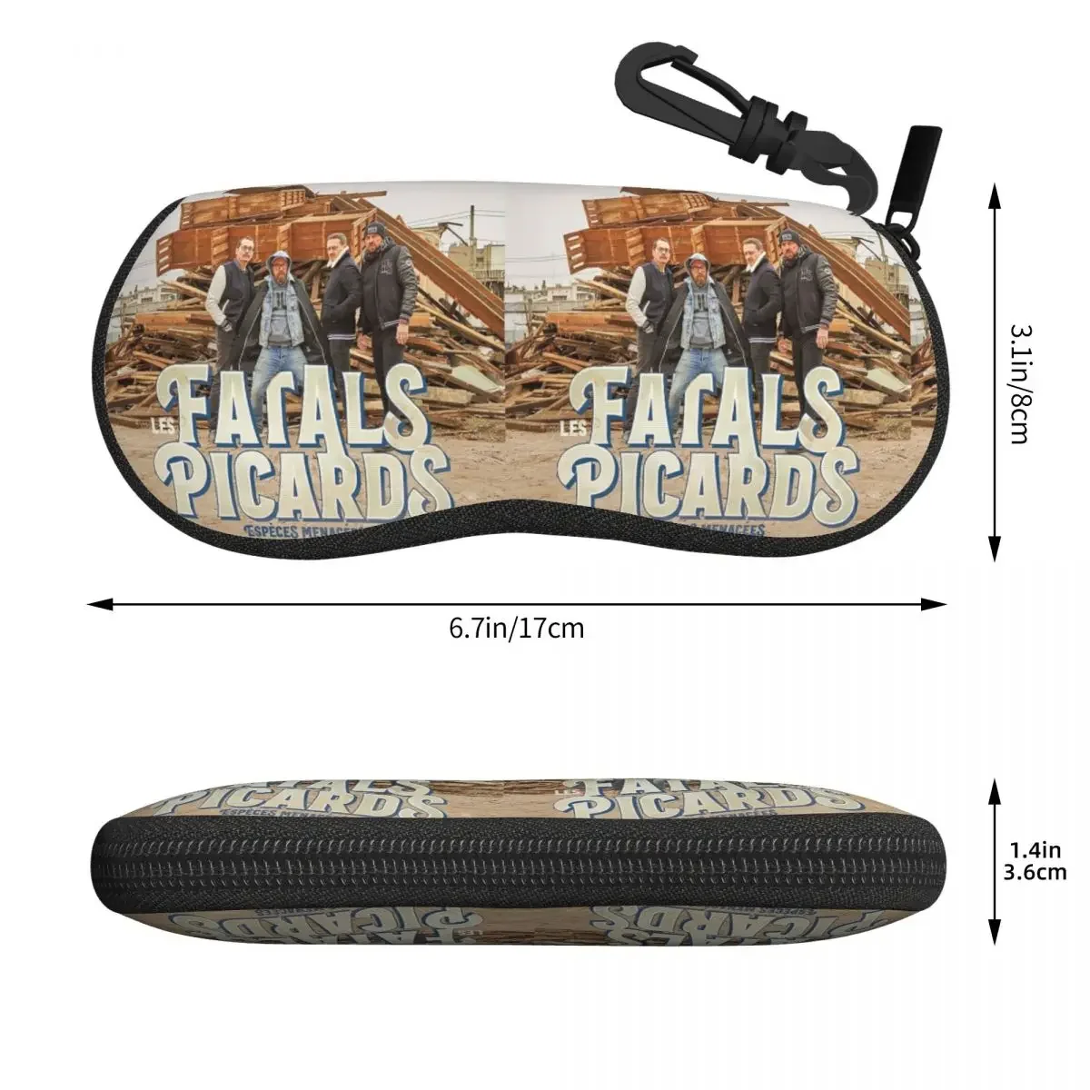 Les Fatals Picards Especes Menacees Album 2019 Custodia per occhiali Shell Scatola per occhiali da sole portatile Donna Uomo Borsa per occhiali morbida