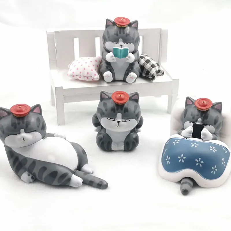 

5PCS Long Live My Emperor Cat 2 Blind Box Toys Secret Pets Cartoon Cat Model Lucky Mystery Box Model Office Ornaments Kids Gift