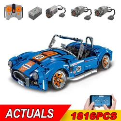 Technical Shelby Cobra 427 Sports Racing Car Building Blocks Retro Vintage Hypercar MOC Vehicle Bricks Educational Toys Kid Gift