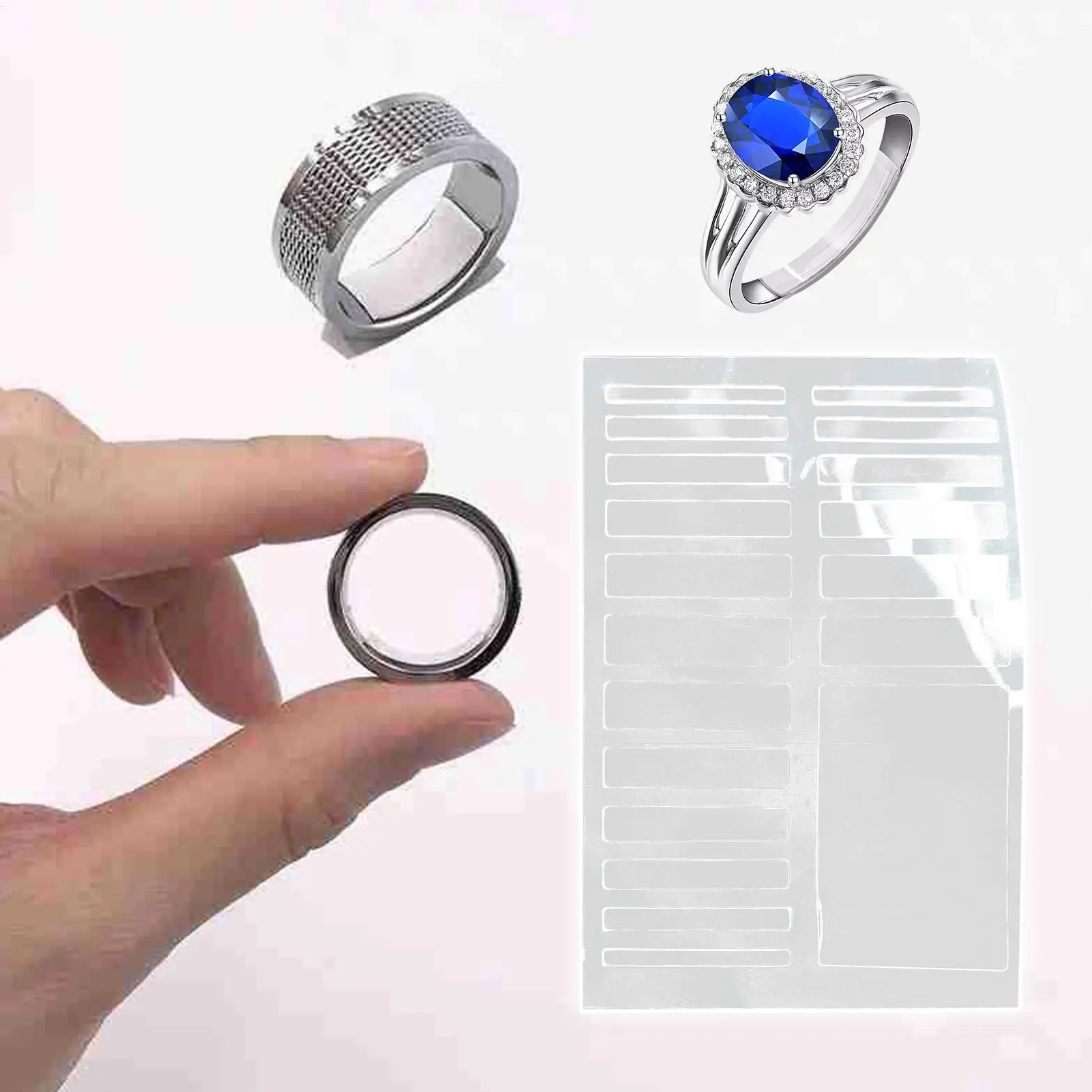Invisible Ring Size Adjuster 19 Pieces Transparent Snug Ring Tightener Comfortable Clear Guard Tightener Space Reducer for Gym