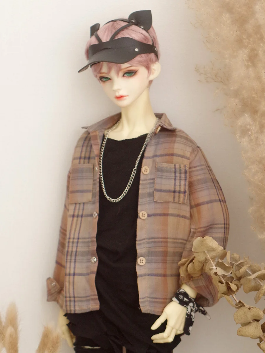 

BJD Clothes Doll Retro Plaid Shirt Top Shirt Jacket Can Be Paired Inside Out For 1/3 BJD SD DD SD13 SD17 Uncle Accessories