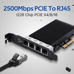 2.5G Base-T PCIE To RJ45 LAN Adapter I226 2500/1000/100Mbps PCI Express Gigabit Ethernet Card Support for Win10/11/Linux