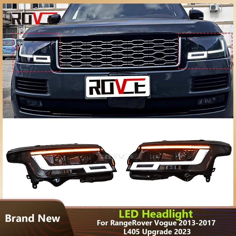 ROVCE LED Headlight High Beam Lights Low Beam Lights For Land Rover Range Rover Vogue 2013-2017 Upgrade To 2023 New Style