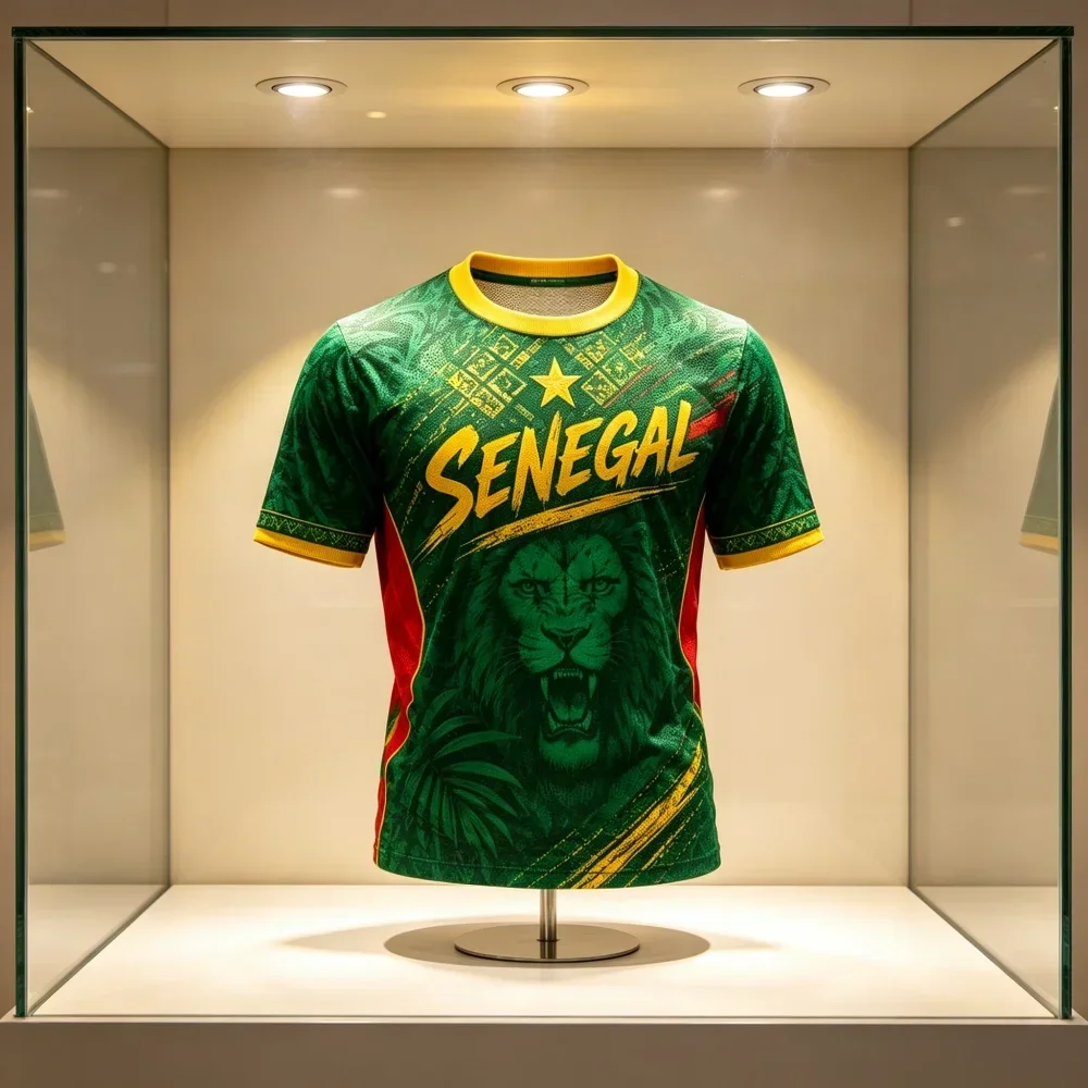 2026 New3D Printed Senegal Football Jersey Suitable for Both Men and Women Breathable Quick Drying Family and Children's T-shirt