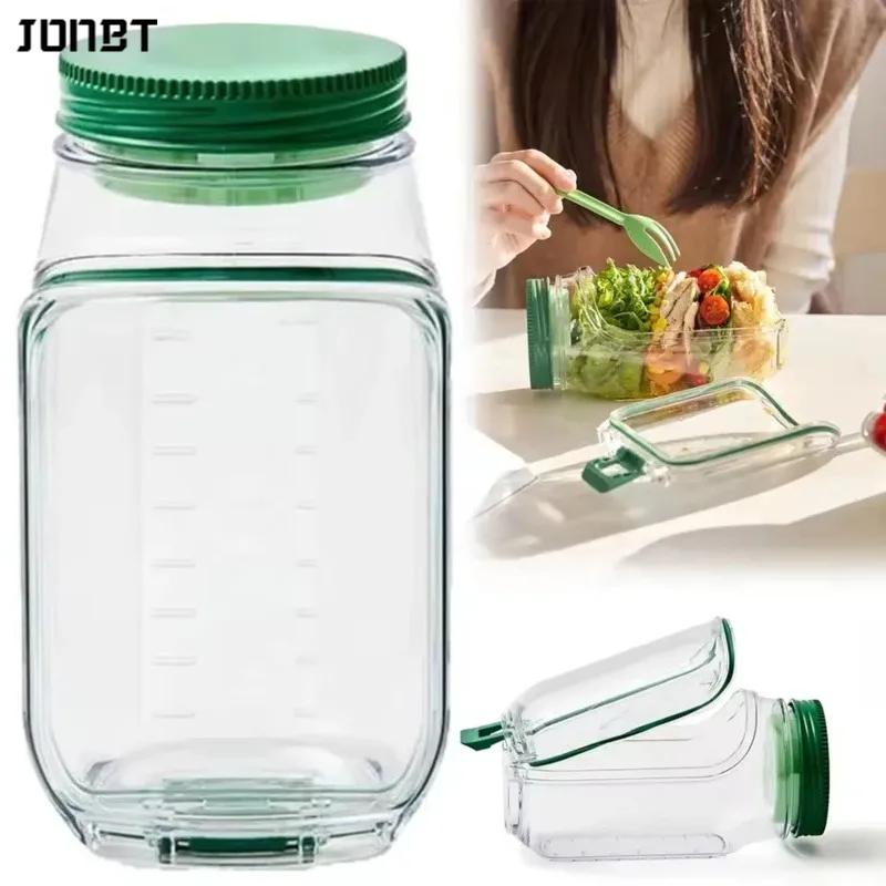 

Portable Salad Bowl Reusable Plastic Salad Container Keep Fresh Leakproof Breakfast Fruit Storage Box for Picnic Home Office