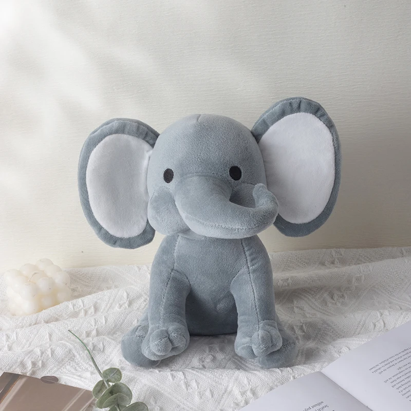 25cm/9.84in Zachte Pluche Olifant Knuffeldier - Schattig Pluizig Kleurrijk Pluche Speelgoed (Meerdere Kleuren: Roze/Blauw/Paars/Regenboog) - Id