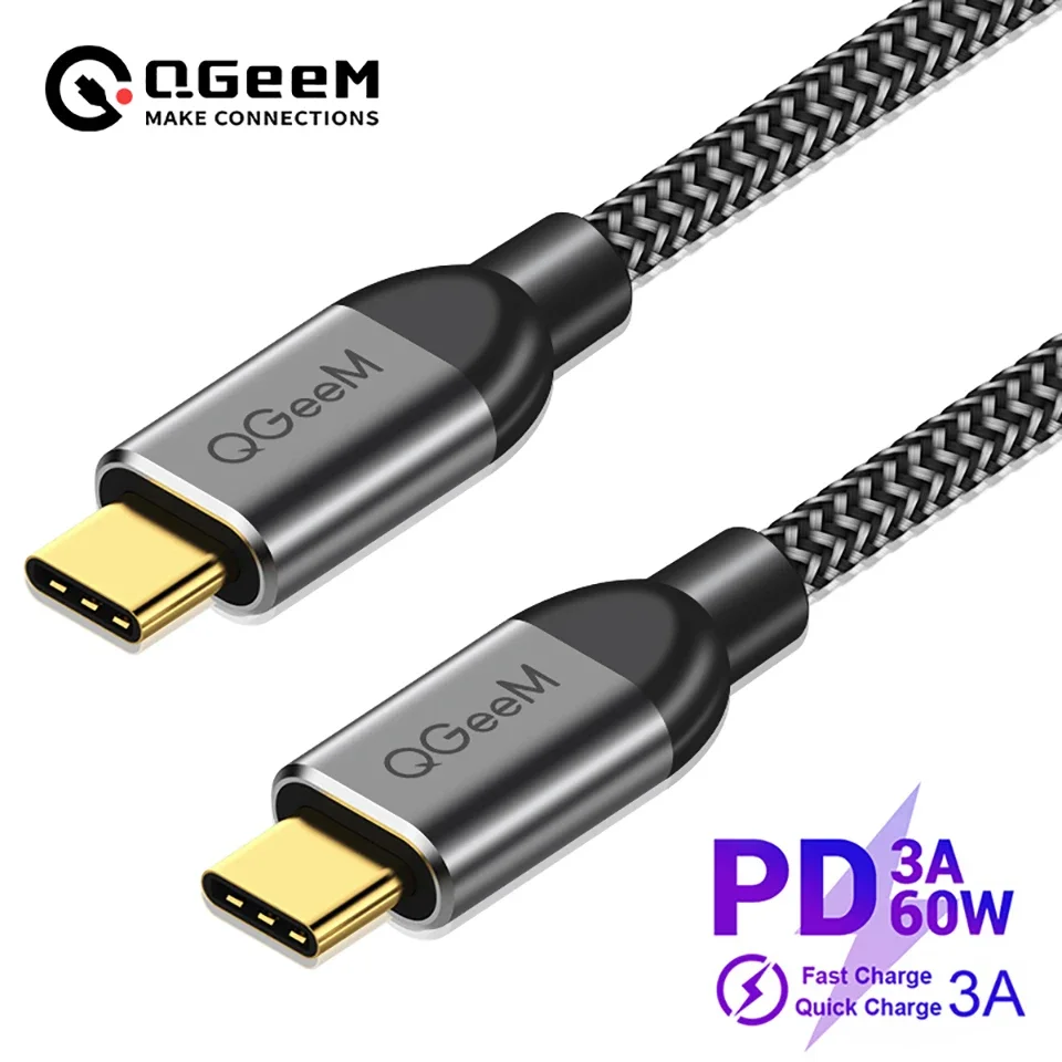 USB C to USB C cable 60W nylon braided