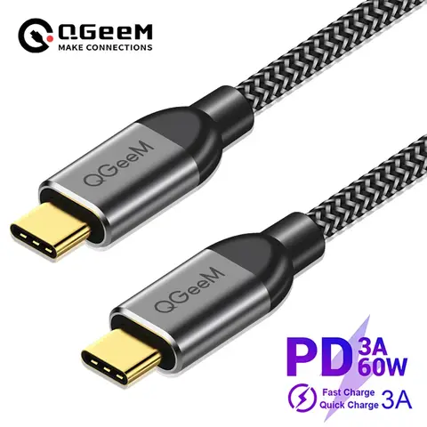 USB C to USB C cable 60W nylon braided QGeeM