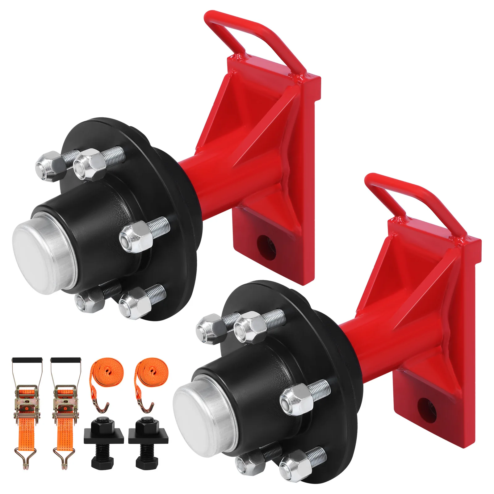 

2 Set of Shipping Container Wheels Kit W/ 6Lug with Ratchet Tie 22000LBS Capacity for Moving 20ft-40ft Empty Containers