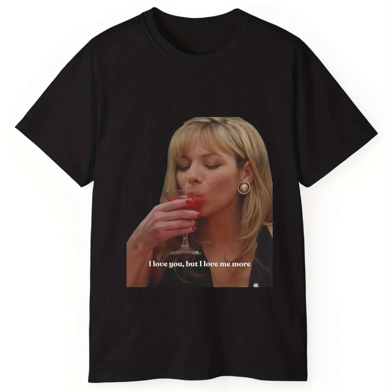 Men's T-shirt Featuring Samantha Jones' Logo and Phrase I Love You More Casual Short-sleeved Shirt Suitable Casual Wear