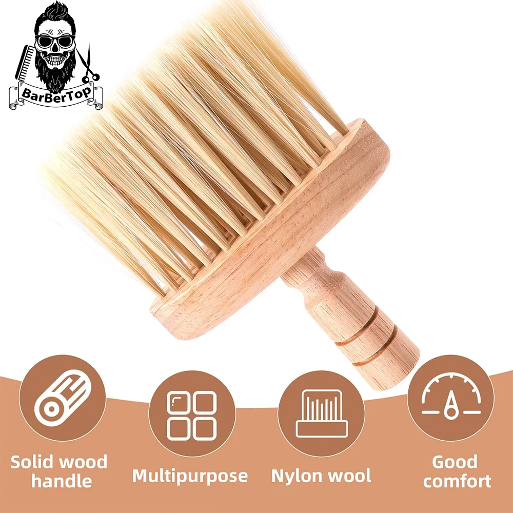 Barber Neck Duster Brush Professional Broken Soft Hair Brushes Haircut Ear Face Cleaning Wooden Handle Hairdressing Styling Tool