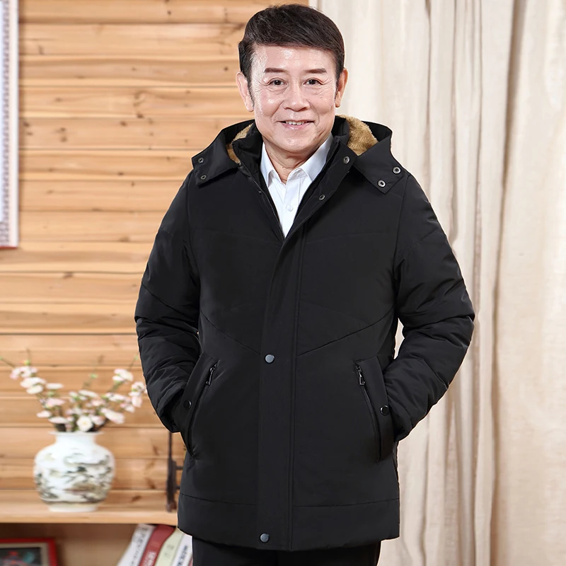 Neue Winter Männer Medium Und Lange Mittleren Alters Und Ältere People'S Verdickt Und Plüsch Warme Baumwolle Gefütterte Jacke Koreanische schlank Mantel